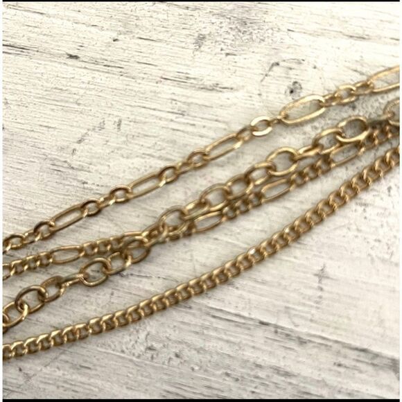 Gold tone multi strand beaded statement necklace - Picture 9 of 12